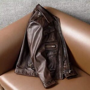 Relaxed Washed Leather Coat