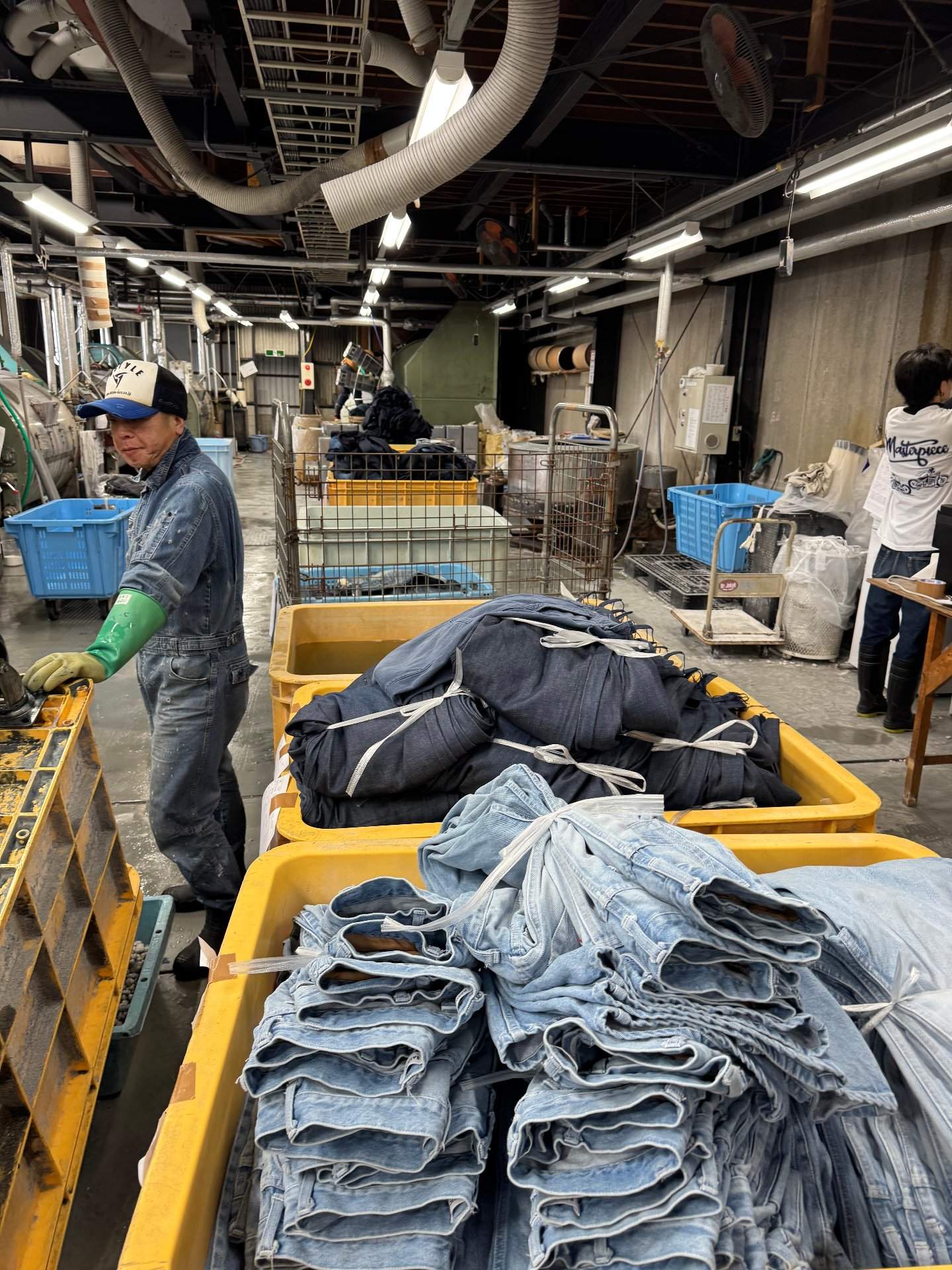 Finished denim packed for worldwide delivery